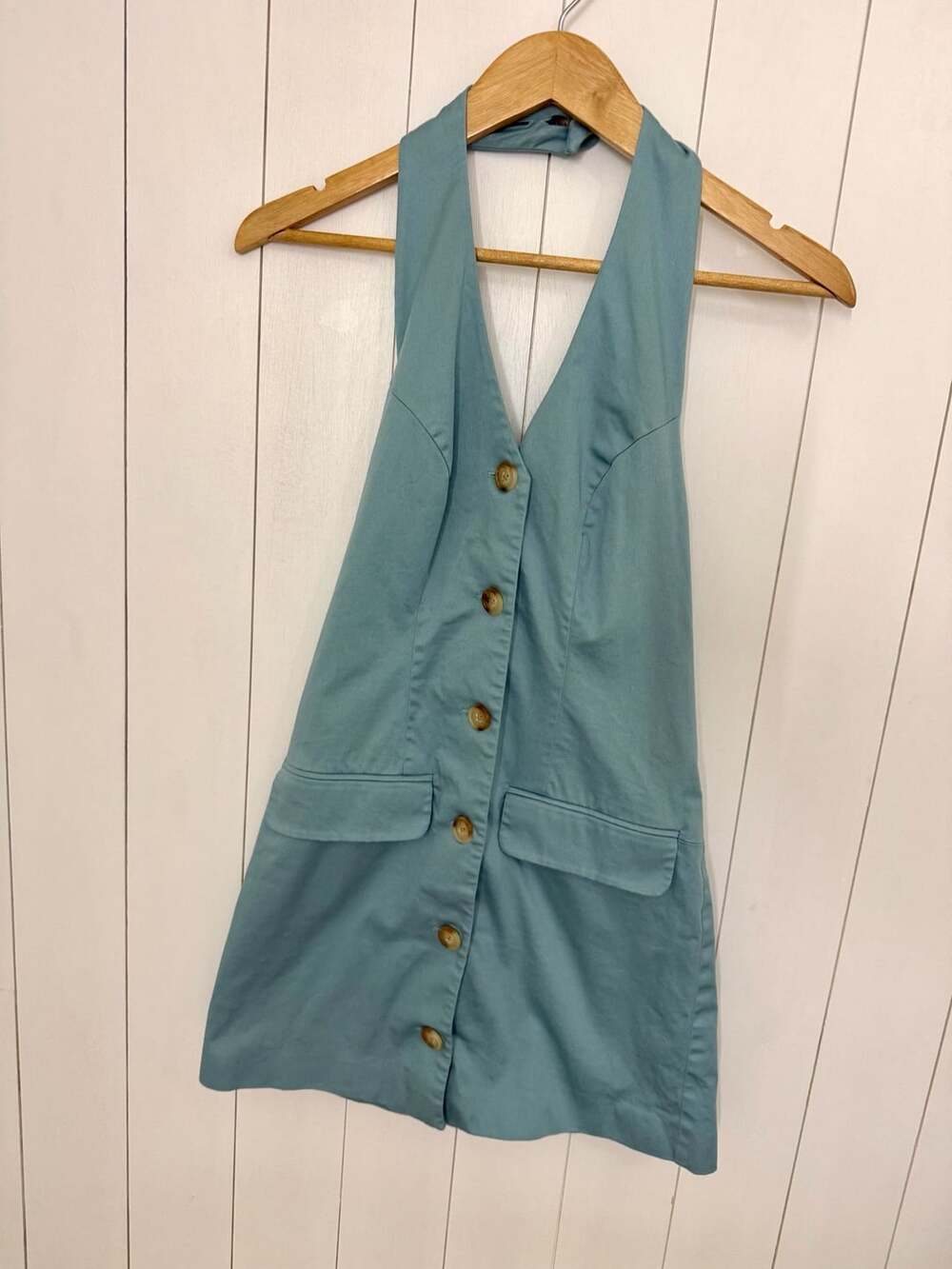 Abercrombie & Fitch Mara Halter Mini Dress Size XXSP Blue
